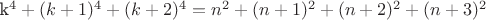 k^4+(k+1)^4+(k+2)^4=n^2+(n+1)^2+(n+2)^2+(n+3)^2