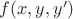 $f(x,y,y')$
