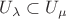 $U_\lambda \subset U_\mu$