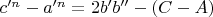 $c'^n - a'^n = 2b'b'' - (C-A)$