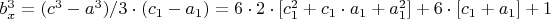 $b_x^3=(c^3-a^3)/3\cdot (c_1-a_1)=6\cdot 2\cdot [c_1^2+c_1\cdot  a_1+a_1^2]+ 6\cdot [c_1+a_1]+1$