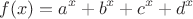 $$f(x)=a^x+b^x+c^x+d^x$$