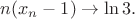 $n(x_n-1)\to\ln3.$