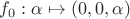 $f_0:\alpha\mapsto(0,0,\alpha)$