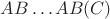 $AB\ldots AB(C)$