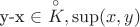 y-x \in {\buildrel\circ\over
K},\sup(x,y)