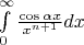 $\int\limits_0^{\infty}\frac{\cos\alpha x}{x^{n+1}}dx$