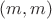 $(m,m)$