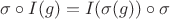 $\sigma \circ I(g) = I(\sigma(g)) \circ \sigma$