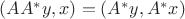 $ ( AA^*y, x ) = ( A^*y, A^*x ) $