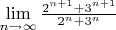 $\lim\limits_{n\to\infty}^{}\frac{2^{n+1}+3^{n+1}}{2^n+3^n}$