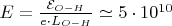 $E=\frac{\mathcal{E}_{O-H}}{e \cdot L_{O-H}} \simeq 5 \cdot 10^{10}$