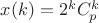 $x(k)=2^k C^k_p$