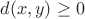 $d(x,y)\ge 0$
