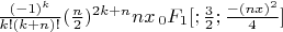 $\frac{(-1)^k}{k! (k+n)!}(\frac{n}2)^{2k+n}nx\, _0F_1[;\frac32;\frac{-(nx)^2}4]$