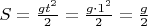 $S=\frac{gt^2}{2}=\frac{g\cdot1^2}{2}=\frac{g}{2} $