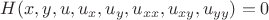 $H(x,y,u,u_x,u_y,u_{xx},u_{xy},u_{yy})=0$