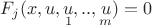 $F_j(x, u, \underset{1} u, .. , \underset{m} u) = 0$