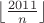 $\left\lfloor\frac{2011}{n}\right\rfloor$