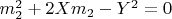 $m_2^2+2Xm_2-Y^2=0$