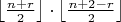 $\big\lfloor\frac{n+r}{2}\big\rfloor\cdot\big\lfloor\frac{n+2-r}{2}\big\rfloor$