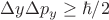 $\Delta y \Delta p_y \ge \hbar /2 $