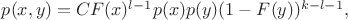 $p(x,y) = C F(x)^{l-1}p(x)p(y)(1-F(y))^{k-l-1},$