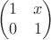 $$\begin{pmatrix}
1 & x  \\
0 & 1 
\end{pmatrix}$$