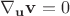 $\nabla_{\mathbf u}\mathbf v=0$