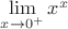 $\lim\limits_{x\to 0^+}x^x$