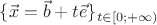 $\{\vec x=\vec b+t\vec e\}_{t\in[0;+\infty)}$