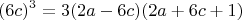 $$(6c)^3=3(2a-6c)(2a+6c+1) $$