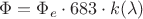 $\Phi=\Phi_{e}\cdot683 \cdot k(\lambda)$