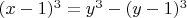 $(x-1)^3=y^3-(y-1)^3$