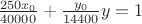 $\frac{250x_0}{40000}+\frac{y_0}{14400}y=1$