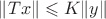$\|Tx\|\leqslant K\|y\|$