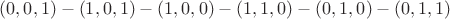 $(0,0,1)-(1,0,1)-(1,0,0)-(1,1,0)-(0,1,0)-(0,1,1)$