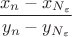 $$\frac{x_n-x_{N_\varepsilon}}{y_n-y_{N_\varepsilon}}$$
