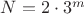 $N=2\cdot 3^m$
