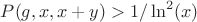 $P(g,x,x+y)>1/\ln^2(x)$