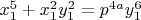 $x_1^5+x_1^2y_1^2=p^{4a}y_1^6$