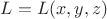 $L=L(x,y,z)$