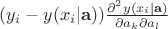 $ (y_i - y(x_i | \mathbf{a}))  \frac{\partial^2 y(x_i | \mathbf{a})}{\partial a_k \partial a_l} $