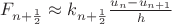$F_{n +  \frac{1}{2} }  \approx  k_{n +  \frac{1}{2} }  \frac{u_{n} -  u_{n+1} }{h} $