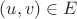 $(u,v) \in E$