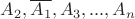 $A_2,\overline{A_1},A_3,...,A_n$