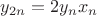 $y_{2n}=2y_nx_n$