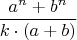 $$\frac{a^n+b^n}{k\cdot(a+b)}$$