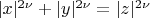 $|x|^{2\nu}+|y|^{2\nu}=|z|^{2\nu}$
