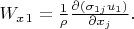 $W_x_1=\frac{1}{\rho}\frac{\partial\left(\sigma_{1j}u_1\right)}{\partial{}x_j}.$